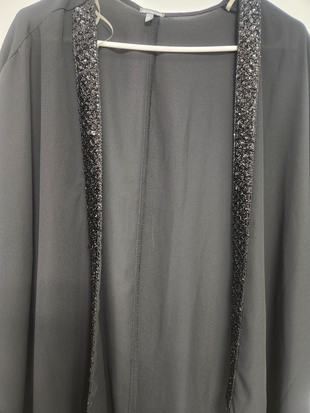 Charlotte Russe Black Draped Open Front Jacket